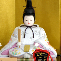 工房ゆうきオリジナル「もも109」 木目込人形 本金蒔絵の小さなおひなさま