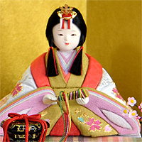 工房ゆうきオリジナル「もも109」 木目込人形 本金蒔絵の小さなおひなさま