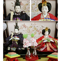 華芳作 ひな人形 「桜小路」 　小さめで場所を取らない収納飾りをお探しの方へ