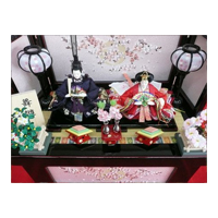 華芳作 ひな人形 「桜小路」 　小さめで場所を取らない収納飾りをお探しの方へ
