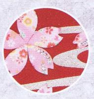 名前旗　ちりめん(特中)　流水さくら　金糸刺繍