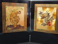本革金箔小桜縅　中鍬形兜(収納兜飾り) 5号　