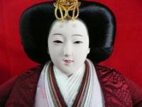 平安豊久　ひな人形　「桜恵祥」　本物の桜を使用した押し花屏風です。