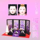 平安豊久　ひな人形　「桜満開」　本物のソメイヨシノを使用した屏風が見事です。
