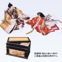 平安豊久　ひな人形　「彩幸」　金彩蒔絵の衝立(ついたて)屏風が豪華さを引き立てる