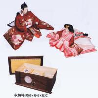 平安豊久　ひな人形　「あまね」　桜の刺繍と左右のしだれ桜が美しい!