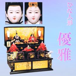 田村芙紗彦作　ひな人形　「優雅」　本金手描蒔絵屏風と大きめの親王が超豪華!