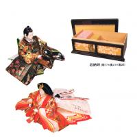横山一彦作　ひな人形　「はくほう」　金箔を用いた上質な収納タイプ。