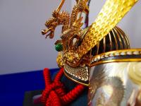 平安豊久 13号　彫金赤龍 (兜ケース飾り)
