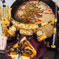 5号本革金箔小桜伊達政宗(コンパクト収納飾り)